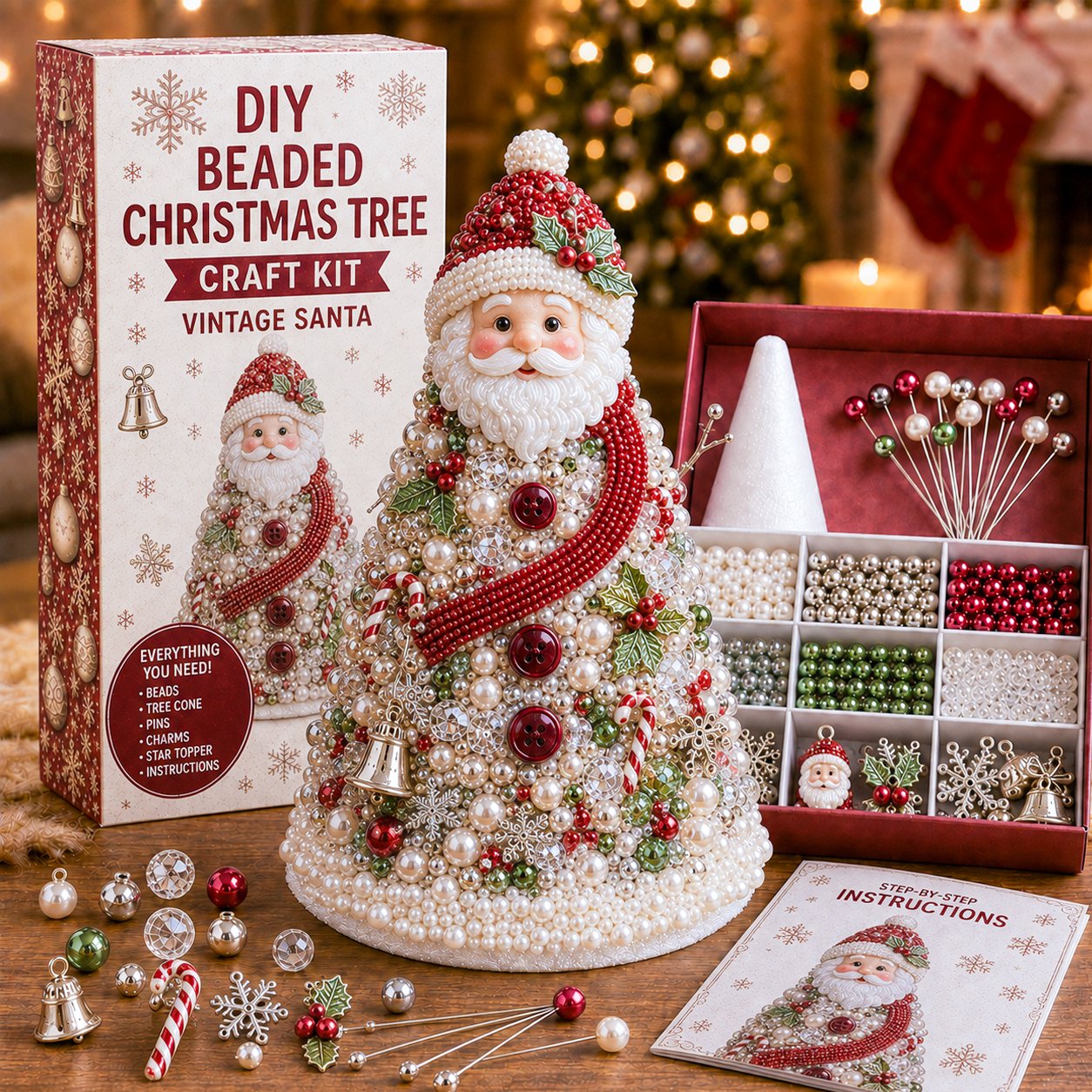 🔥 Last Day 49% OFF – 🎄 DIY Beaded Christmas Tree Craft Kit