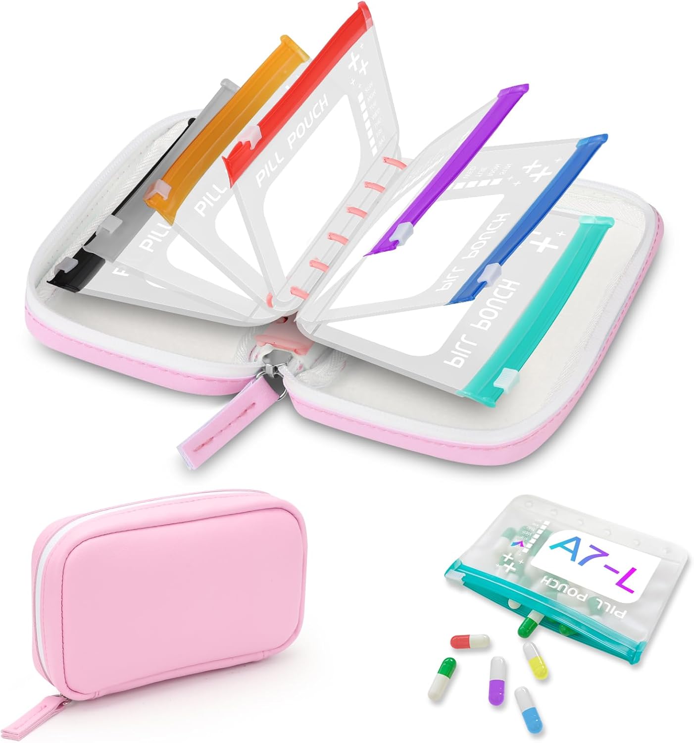 Travel Pill Organizer Pouch Set – Keep Meds, Vitamins & Essentials Neatly Packed