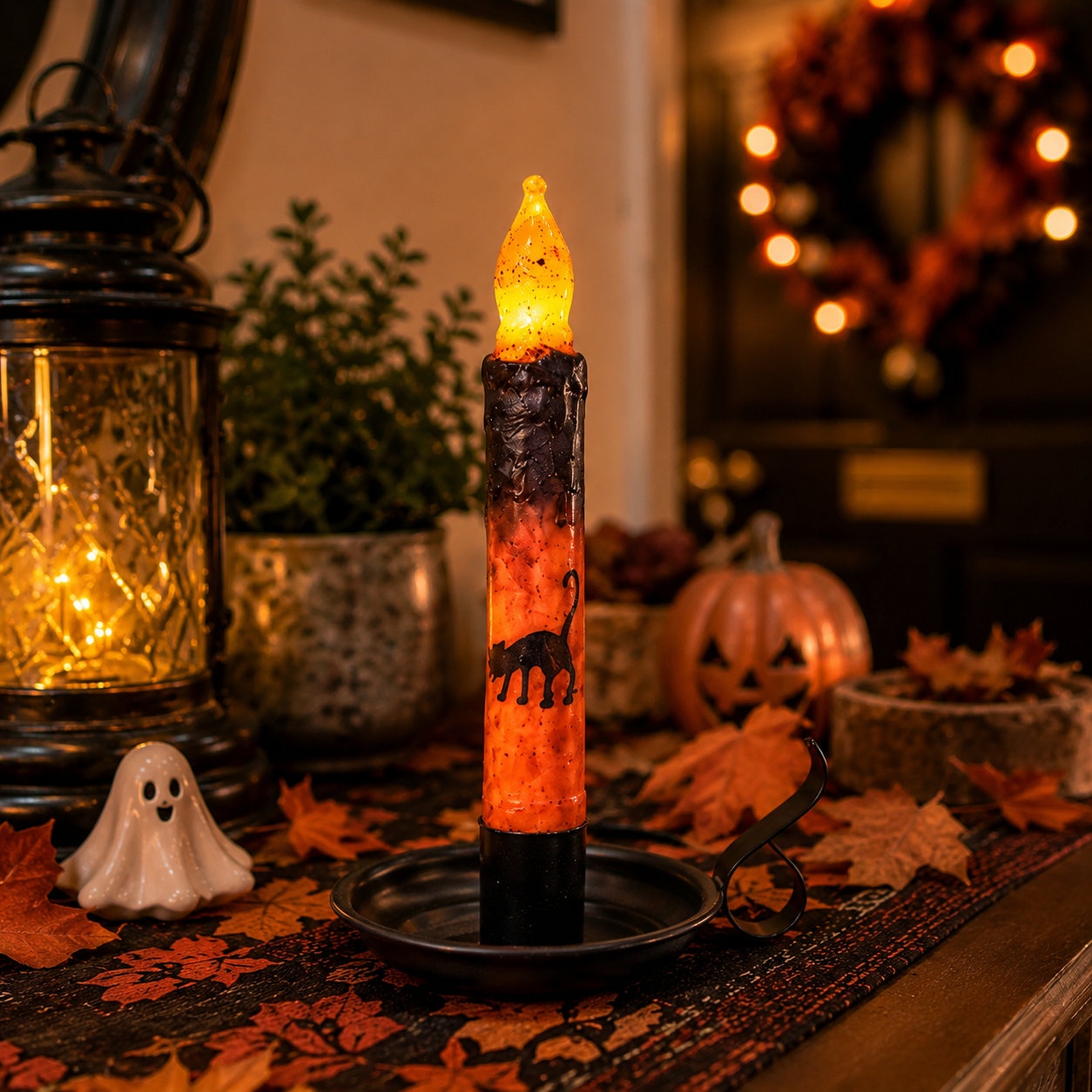 🎃💀Set de Velas Cónicas sin Llama con Control Remoto para Halloween👻🕯️