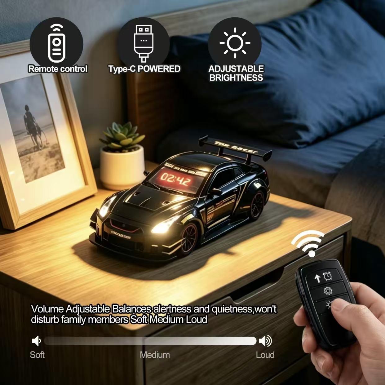 Sports Car Alarm Clock Hyper Car Alarm Clock,Spray Supercar with Engine Sound & Light EffectAlarm Clock, Sports Car Alarm Clock Ornament, Holiday Gift.