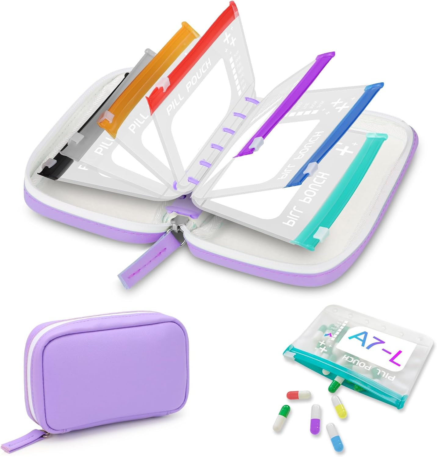 Travel Pill Organizer Pouch Set – Keep Meds, Vitamins & Essentials Neatly Packed