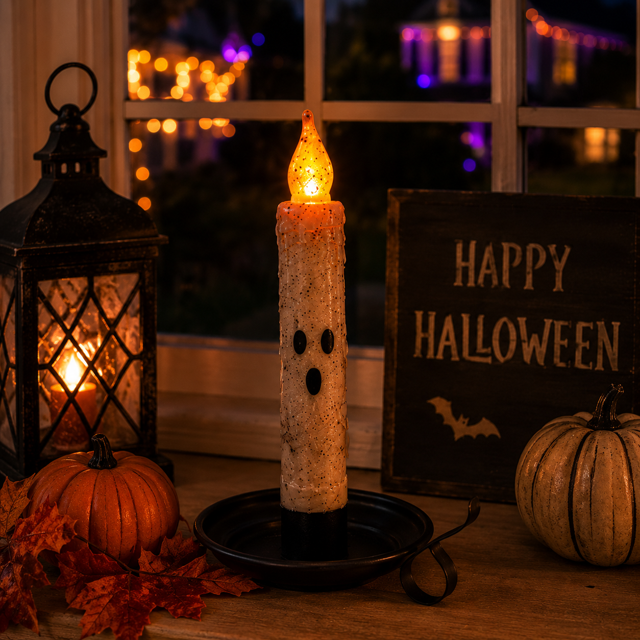 🎃💀Set de Velas Cónicas sin Llama con Control Remoto para Halloween👻🕯️