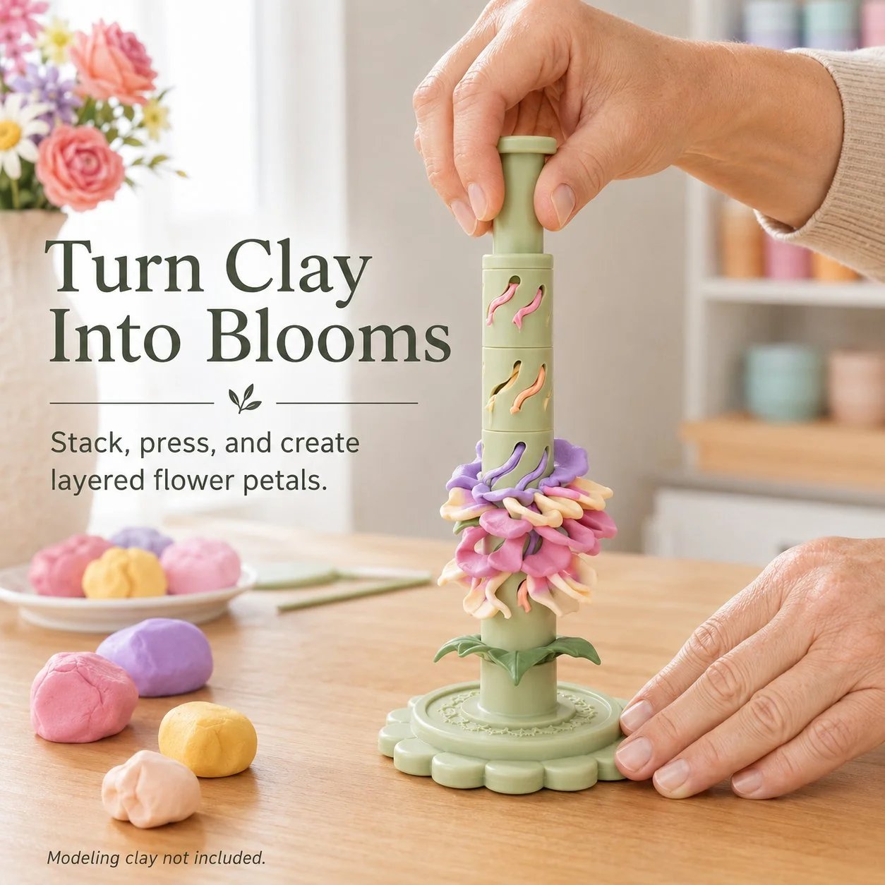 🔥 Last Day Only  49% OFF🎉-Modular Clay Bloom Maker with 9 Shaping Sleeves