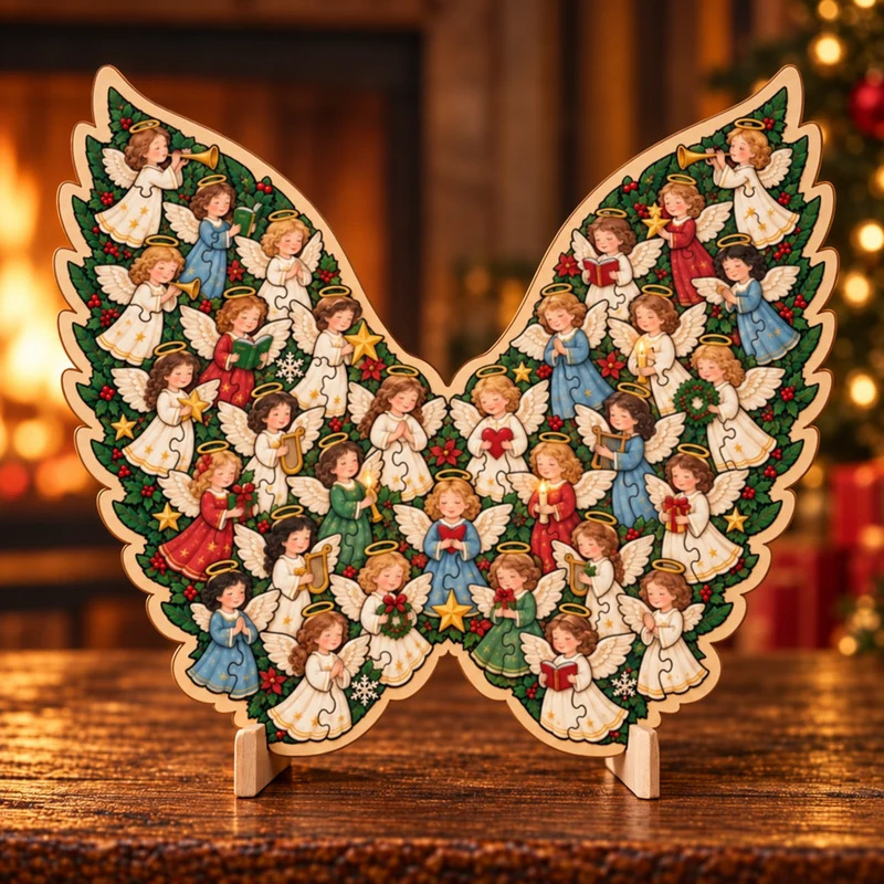 🎄 Wooden Christmas Jigsaw Puzzle Décor — 9 Design Collection