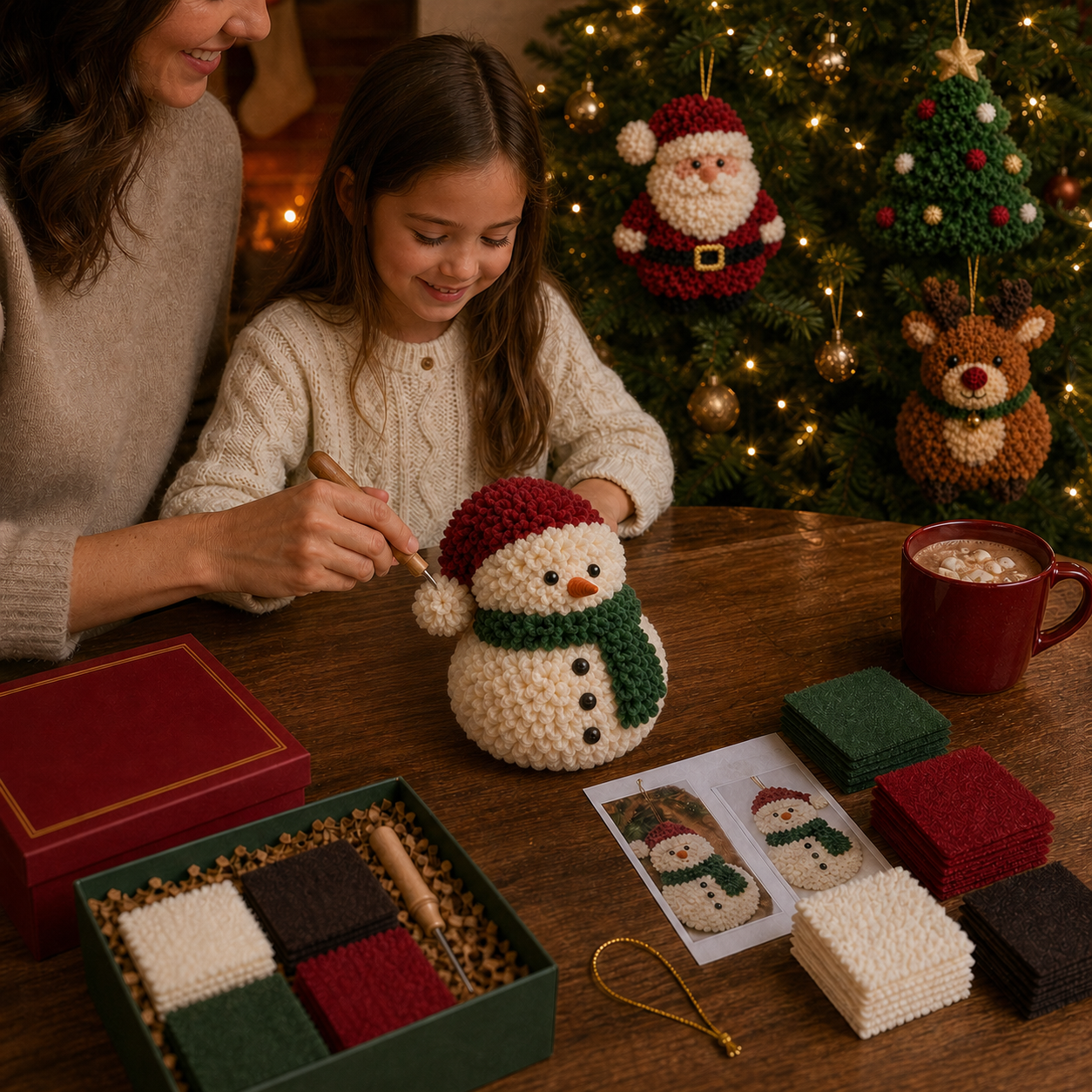 🔥49% Off Last Day - BUY 3 GET 49% Off🔥 3D Fabric Poke Christmas Ornament Kit