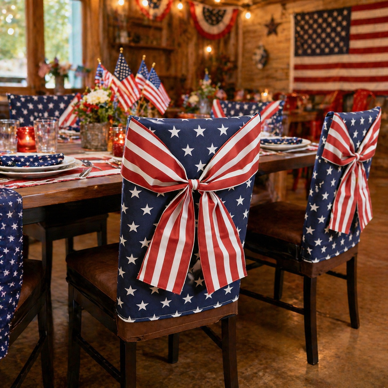 Set of 3 Independence Day Chair Covers