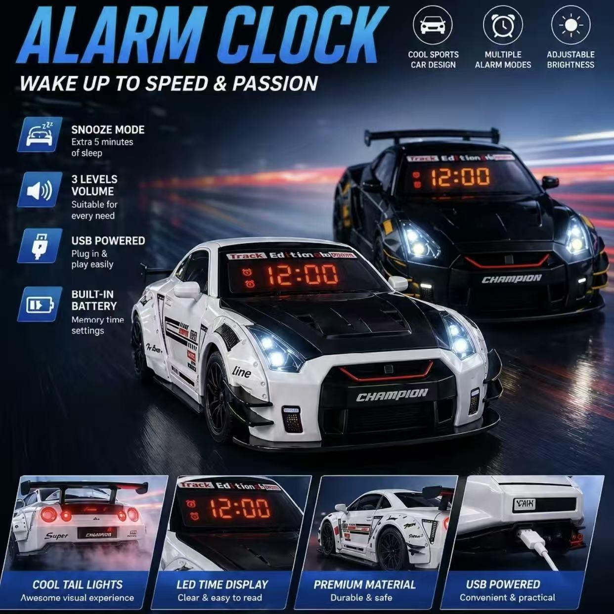 Sports Car Alarm Clock Hyper Car Alarm Clock,Spray Supercar with Engine Sound & Light EffectAlarm Clock, Sports Car Alarm Clock Ornament, Holiday Gift.