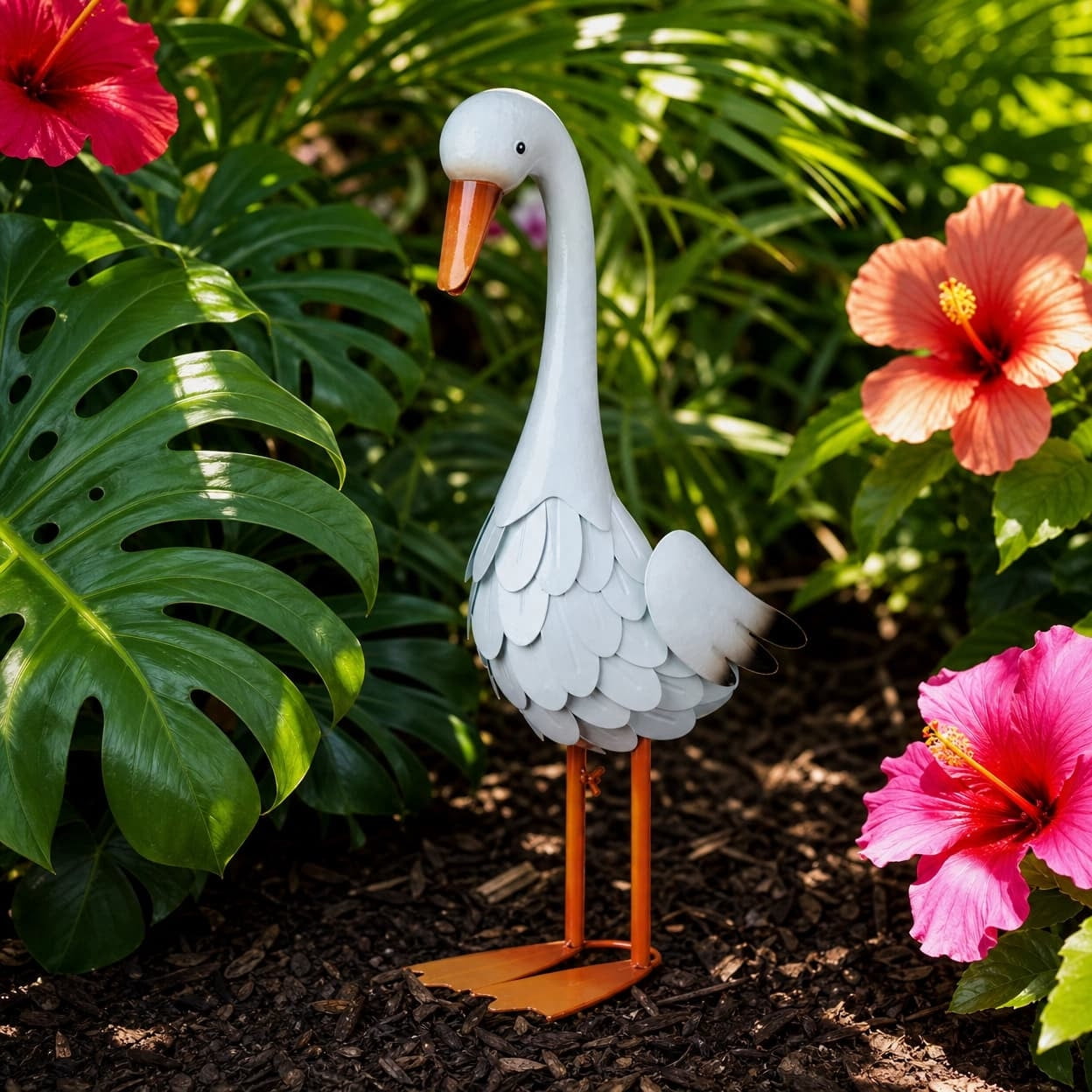 Gcvizuso 24in Large Porch Goose Statue, Goose Tall Garden Statue for Outdoor Lawn Yard Garden Front Yard Backyard Decor