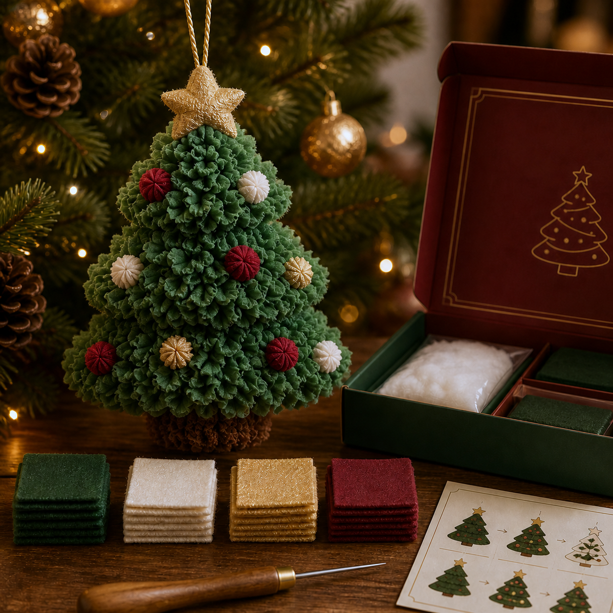 🔥49% Off Last Day - BUY 3 GET 49% Off🔥 3D Fabric Poke Christmas Ornament Kit