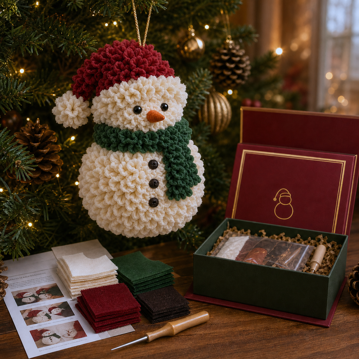 🔥49% Off Last Day - BUY 3 GET 49% Off🔥 3D Fabric Poke Christmas Ornament Kit
