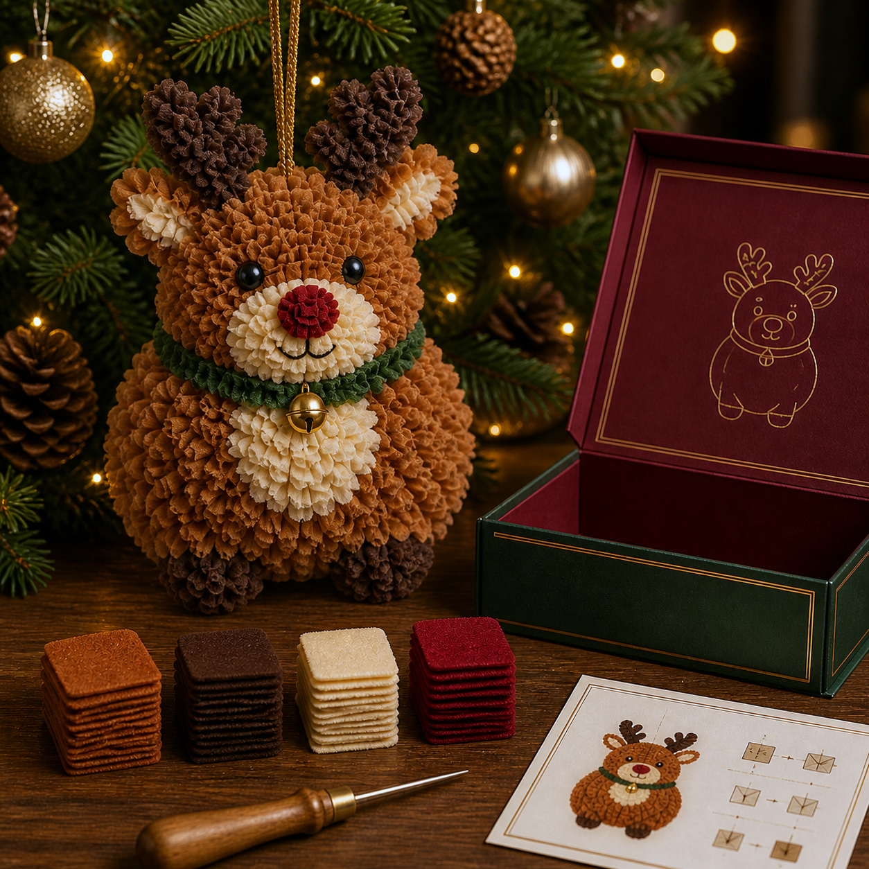 🔥49% Off Last Day - BUY 3 GET 49% Off🔥 3D Fabric Poke Christmas Ornament Kit