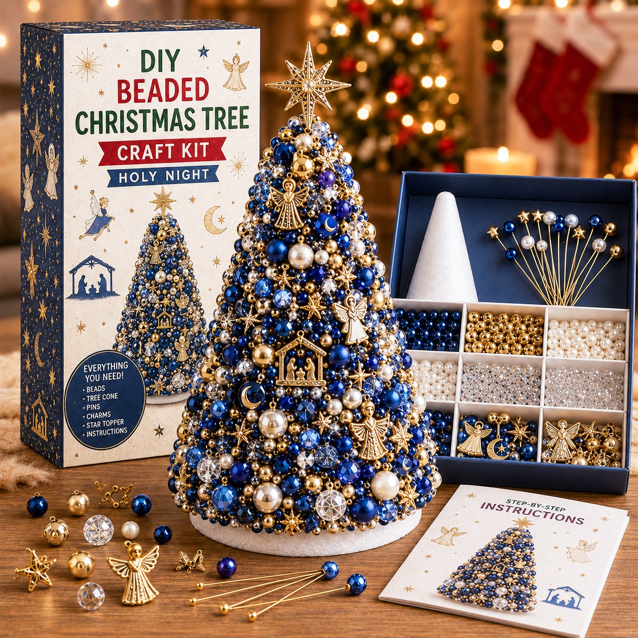 🔥 Last Day 49% OFF – 🎄 DIY Beaded Christmas Tree Craft Kit
