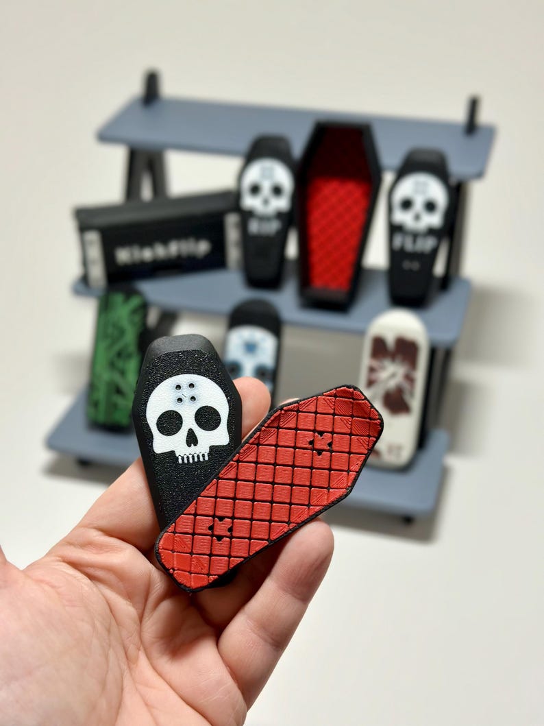 Kickflip Magnetic Skateboard Fidget Toy with Sliding Case Option  | Glow in the Dark, Various Colours
