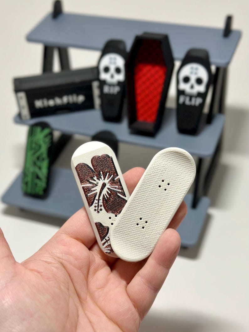 Kickflip Magnetic Skateboard Fidget Toy with Sliding Case Option  | Glow in the Dark, Various Colours