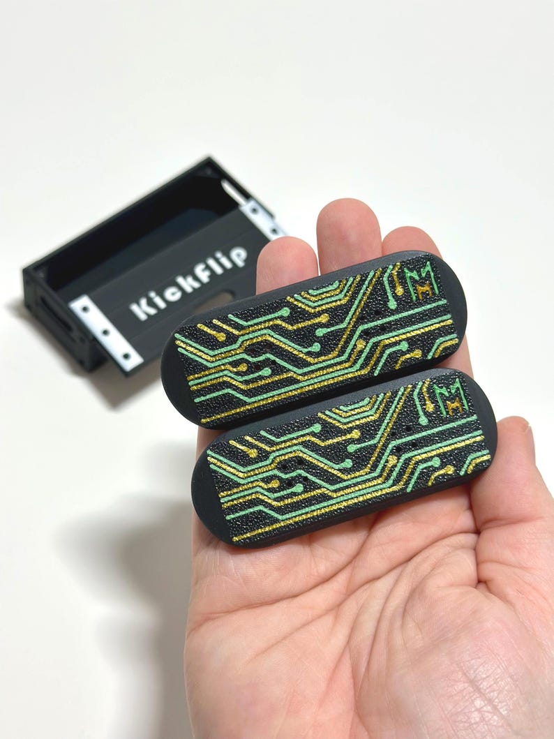Kickflip Magnetic Skateboard Fidget Toy with Sliding Case Option  | Glow in the Dark, Various Colours