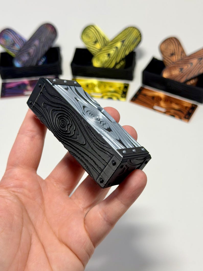 Kickflip Magnetic Skateboard Fidget Toy with Sliding Case Option  | Glow in the Dark, Various Colours