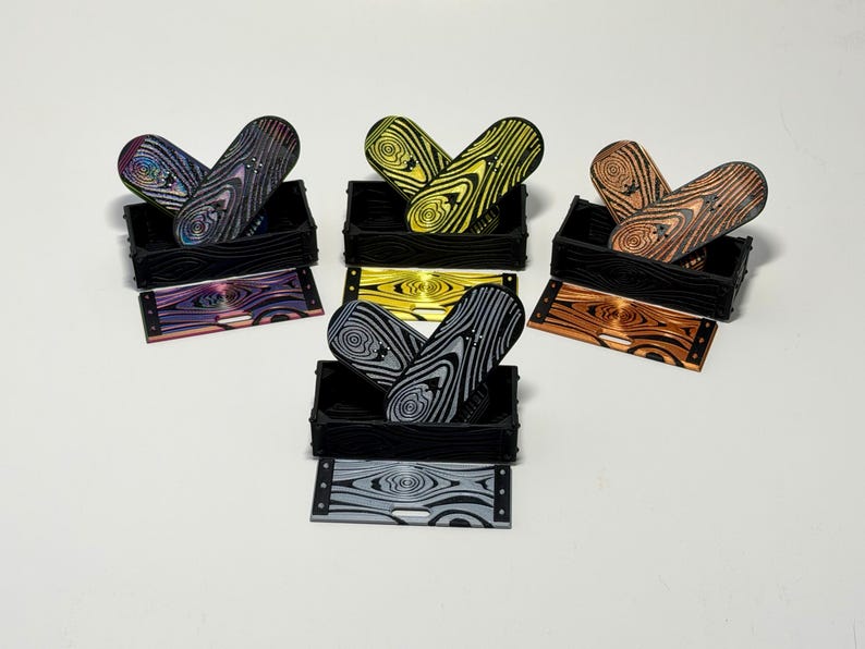 Kickflip Magnetic Skateboard Fidget Toy with Sliding Case Option  | Glow in the Dark, Various Colours