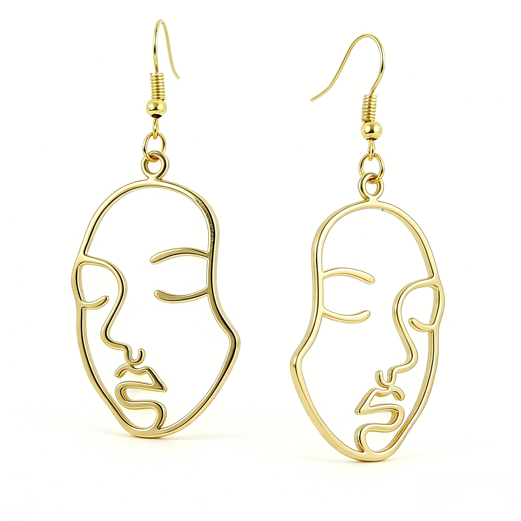 Face Outline Drop Earrings
