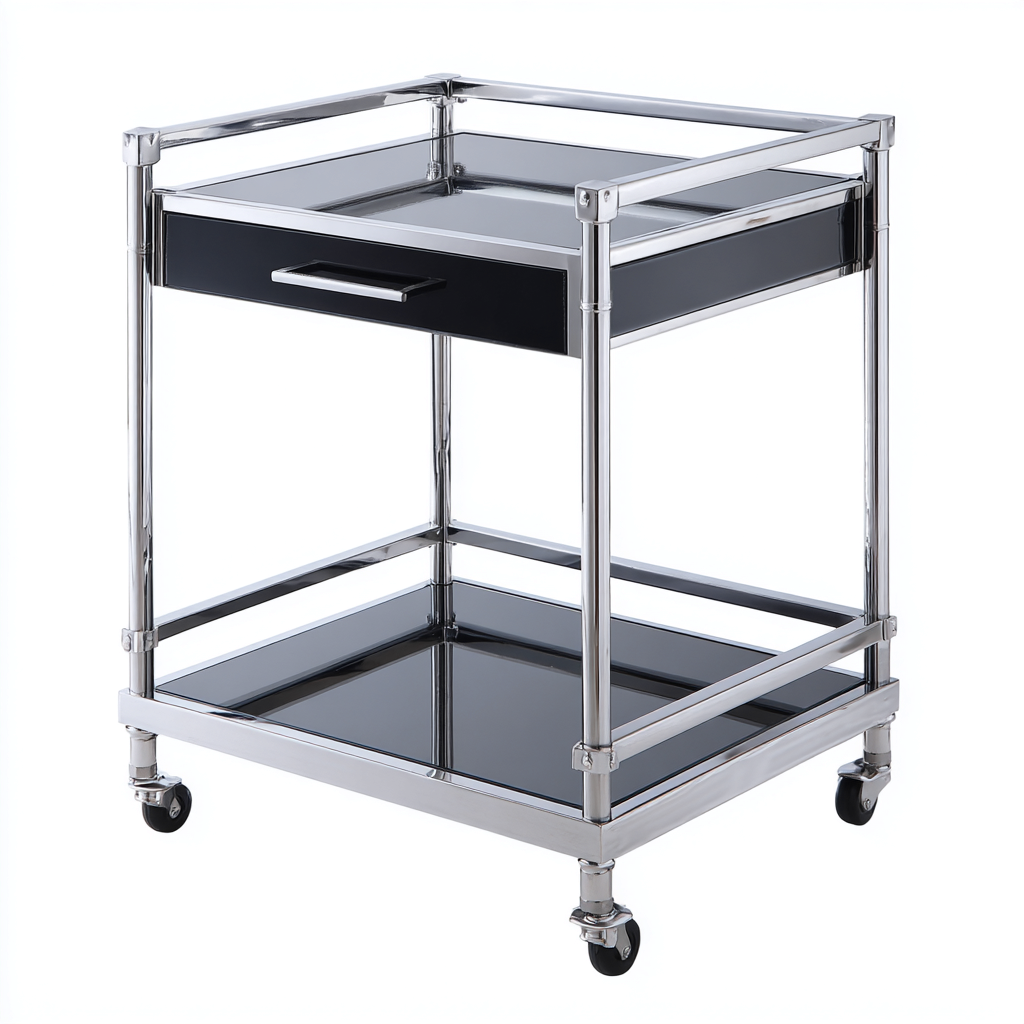 Dessertes et chariots Métal Verre 65x45x90 cm - Noir - Design moderne-Pinegohut