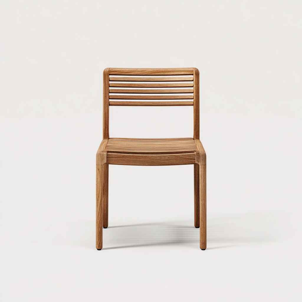 Chaise de jardin bois massif 45x52x80 cm - bois naturel - design minimaliste - adaptée aux espaces extérieurs-Pinegohut