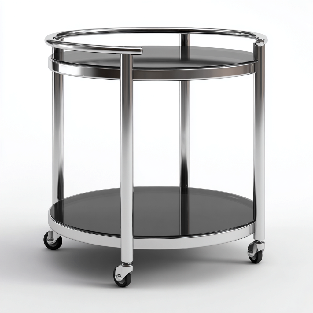 Dessertes et chariots Métal Verre 60x60x80 cm - Noir - Design moderne-Pinegohut