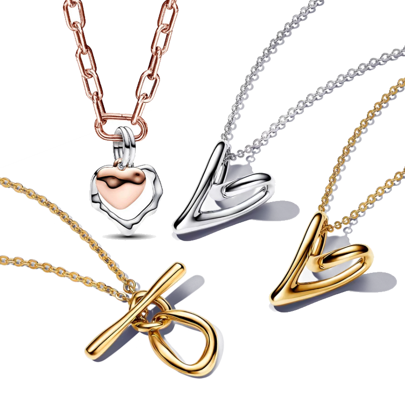 High Quality Copper Alloy Silver Plated Necklace Women's Charm Jewelry Making Love Pendant Valentine's Day Gift Personalized Charm And Fashion