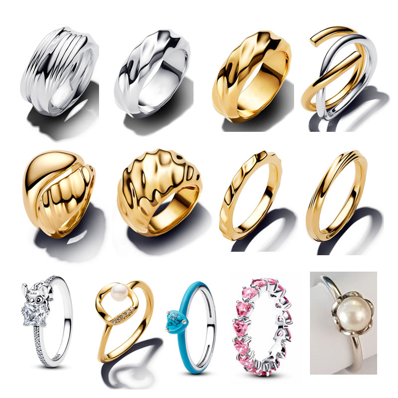 New Ring Golden color High-Quality Copper Alloy Stering Silver Plated For Women Retro vogue Charm Jewelry love Gift Party Banquet