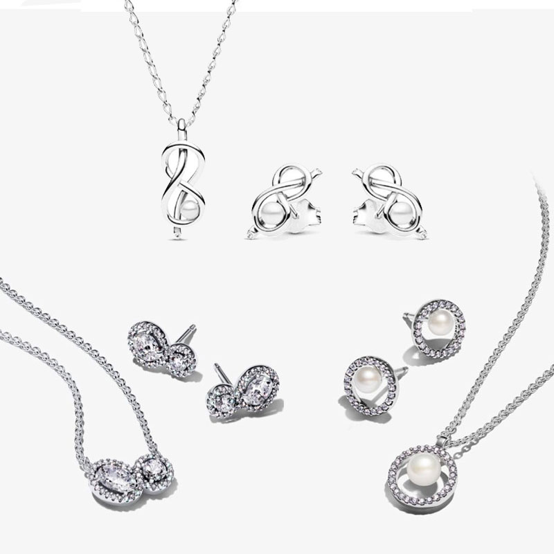 Copper Alloy Silver Plated Necklace Earring Sets For Women's Jewelry Valentine's Day Gift Love Cupid For Party Banquet Charm Jewelry Making