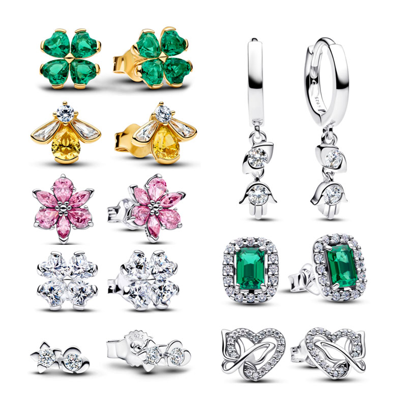 New Zircon Bow Beautiful Bees High Quality Copper Alloy Silver Plated Earrings New Earring Accessories Gift Valentine's Day Gift