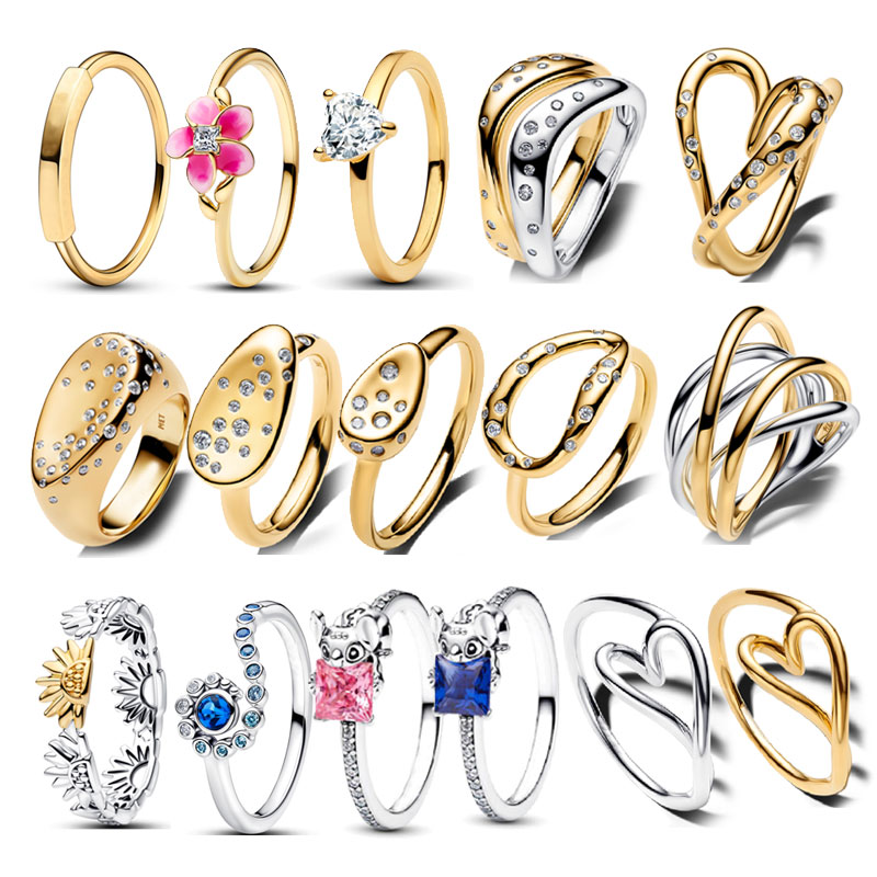Gold Rings Silver Plated Copper Alloy Rings For Women Jewelry Sparkling Wave Radiant Heart Brilliance Diamond Ring For Women Free Shipping