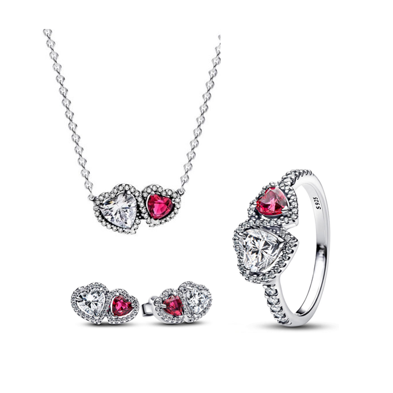 New 925 Silver Women's Jewelry Set Zircon Bow Geometry For Valentine's Day Gift Party Banquet Fashionable Charm Jewelry Making