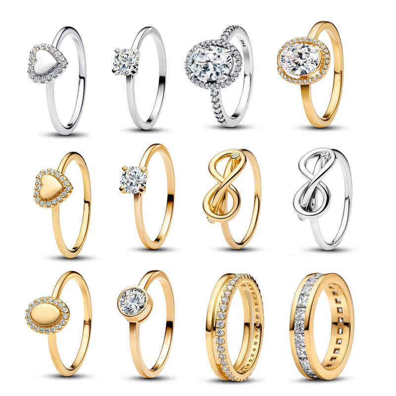 High-Quality Copper Alloy Stering Silver Plated New Ring For Women Charm Jewelry Golden Color love Bowknot Symbol Anniversary Gift Party Banquet