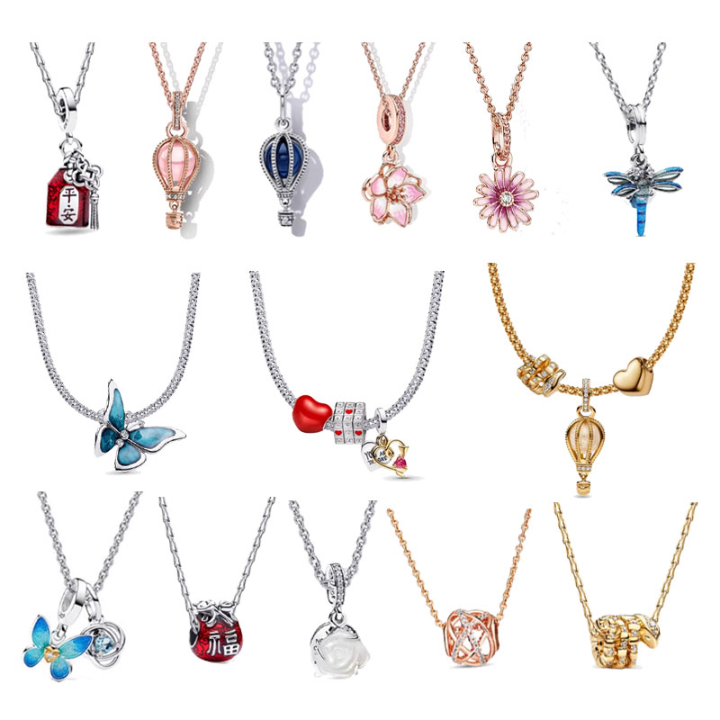 Copper Alloy Silver Plated New Women's Pendant Necklace Snake Flower Butterfly  jewelry charm  Jewelry Making