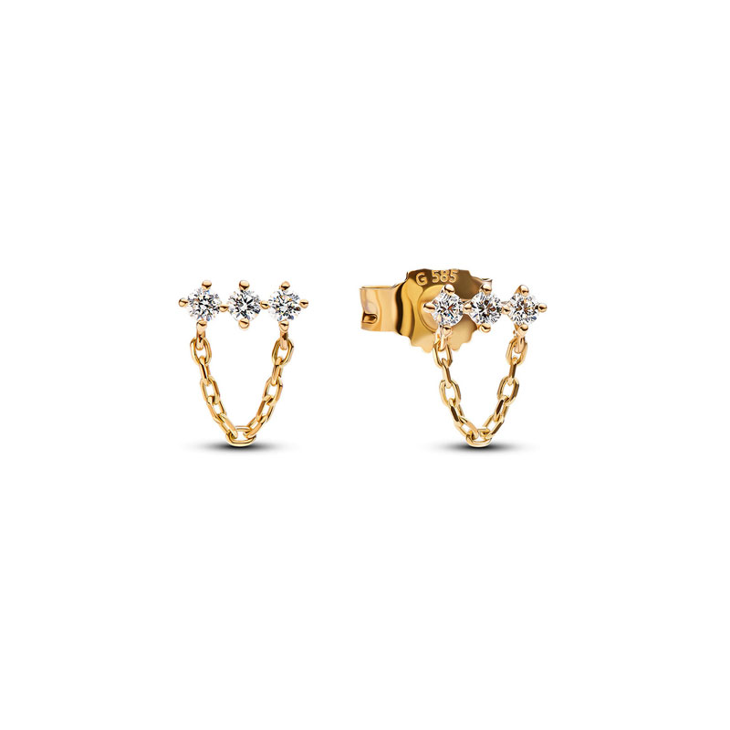 Luxury Charm Golden Gold Pear Stud Earrings S925 Silver For Women Heart Jewelry Mother's Day Gift Lron Tower Building Dynamic