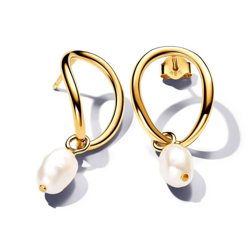 Luxury Charm Golden Gold Pear Stud Earrings S925 Silver For Women Heart Jewelry Mother's Day Gift Lron Tower Building Dynamic