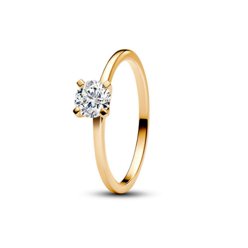 High-Quality 925 Stering Silver New Ring For Women Charm Jewelry Golden Color love Bowknot Symbol Anniversary Gift Party Banquet