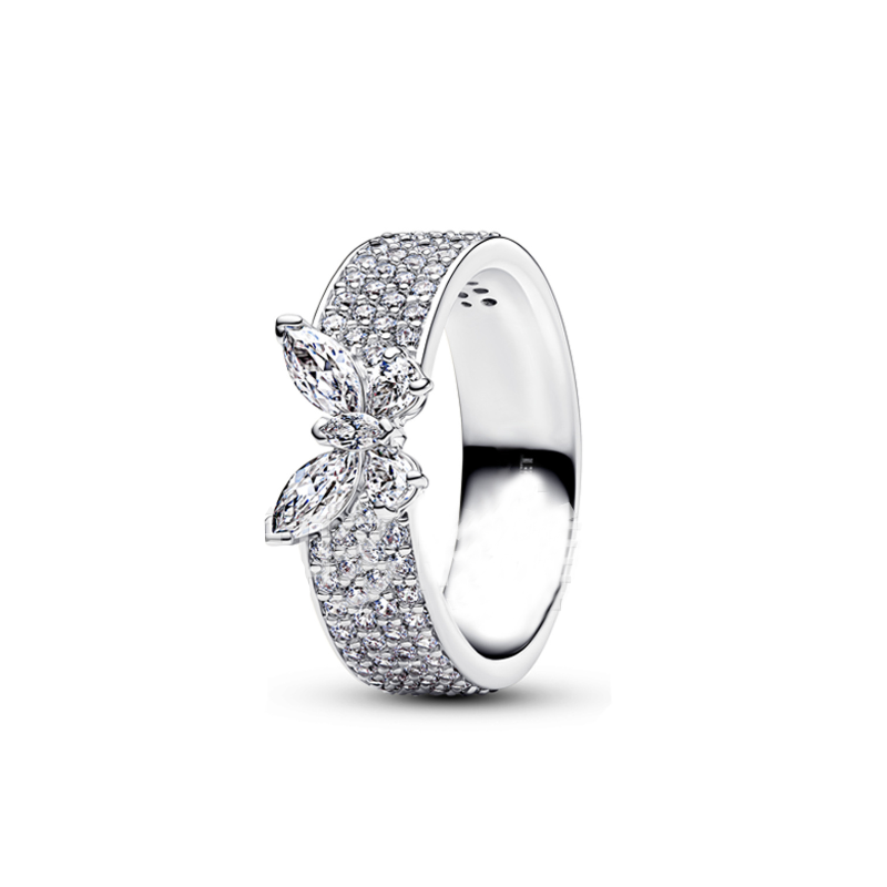 New 925 Sterling Silver Rings For Women Charm Jewelry New Ring Butterfly Feather Lucky Symbol