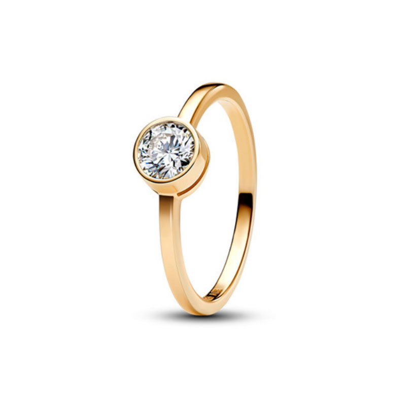 High-Quality 925 Stering Silver New Ring For Women Charm Jewelry Golden Color love Bowknot Symbol Anniversary Gift Party Banquet
