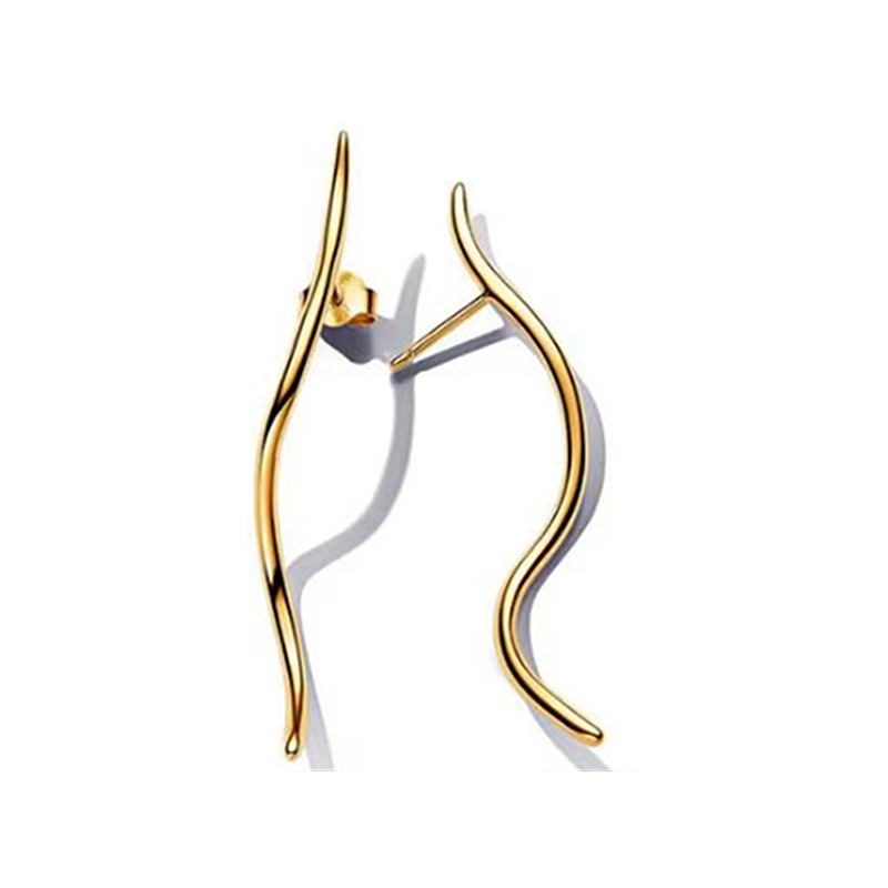 Luxury Charm Golden Gold Pear Stud Earrings S925 Silver For Women Heart Jewelry Mother's Day Gift Lron Tower Building Dynamic
