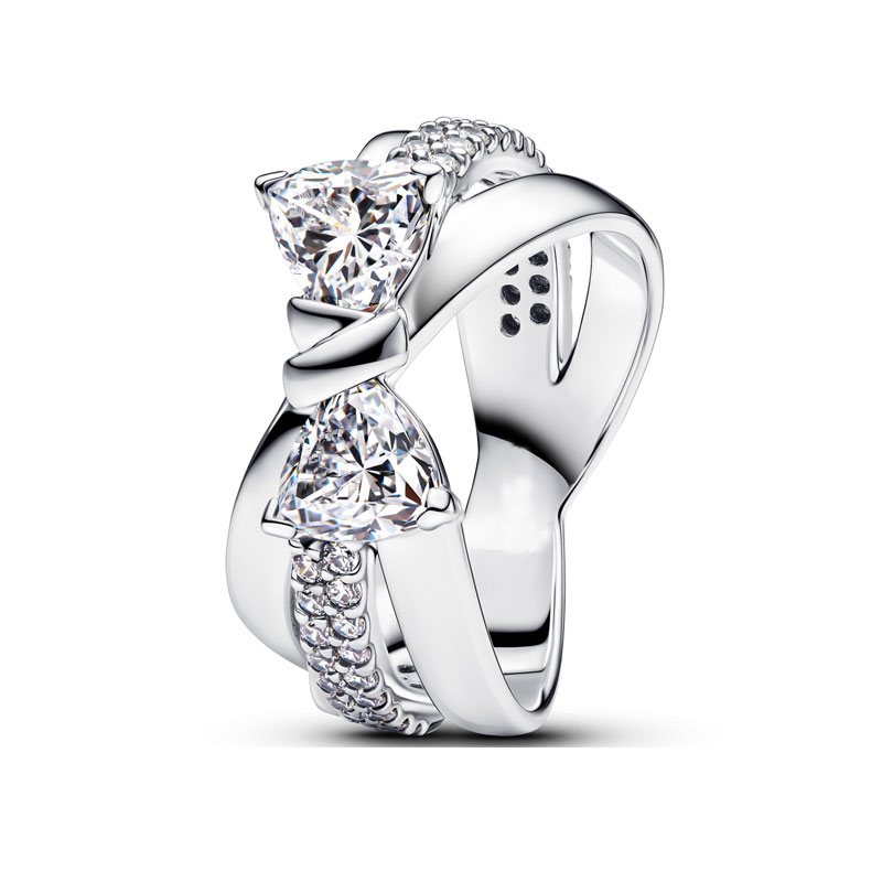 Zirconia Triple Circle Micky Head P 925 Sterling Silver Ring For Women Jewelry Wedding Engagement Girl Gift