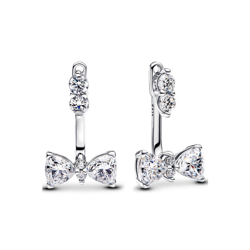 New 925 Silver Charm Jewelry Making Zircon Pink Cute Bow King Flower Geometric Women's Earrings Fashion Personality Party Banquet
