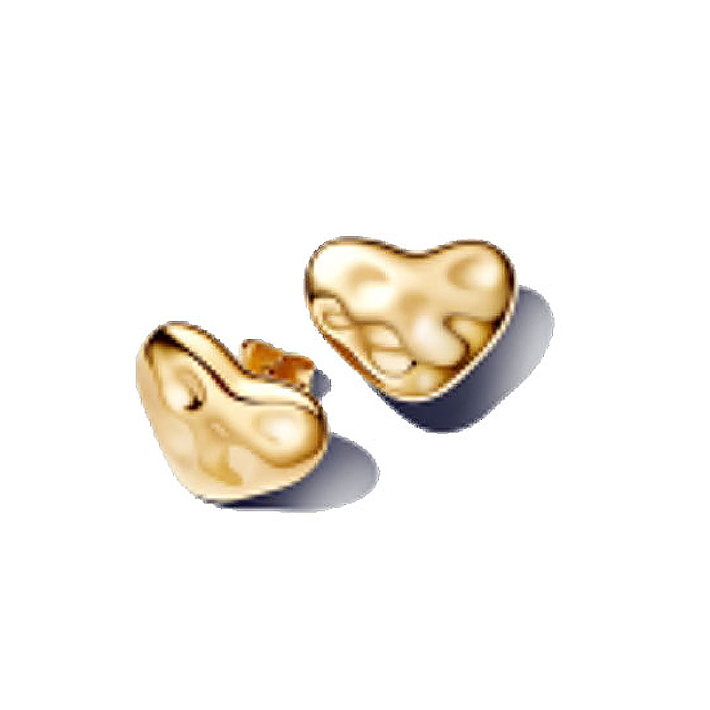 Luxury Charm Golden Gold Pear Stud Earrings S925 Silver For Women Heart Jewelry Mother's Day Gift Lron Tower Building Dynamic