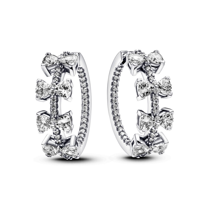 New 925 Silver Charm Jewelry Making Zircon Pink Cute Bow King Flower Geometric Women's Earrings Fashion Personality Party Banquet