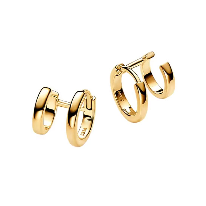 Luxury Charm Golden Gold Pear Stud Earrings S925 Silver For Women Heart Jewelry Mother's Day Gift Lron Tower Building Dynamic