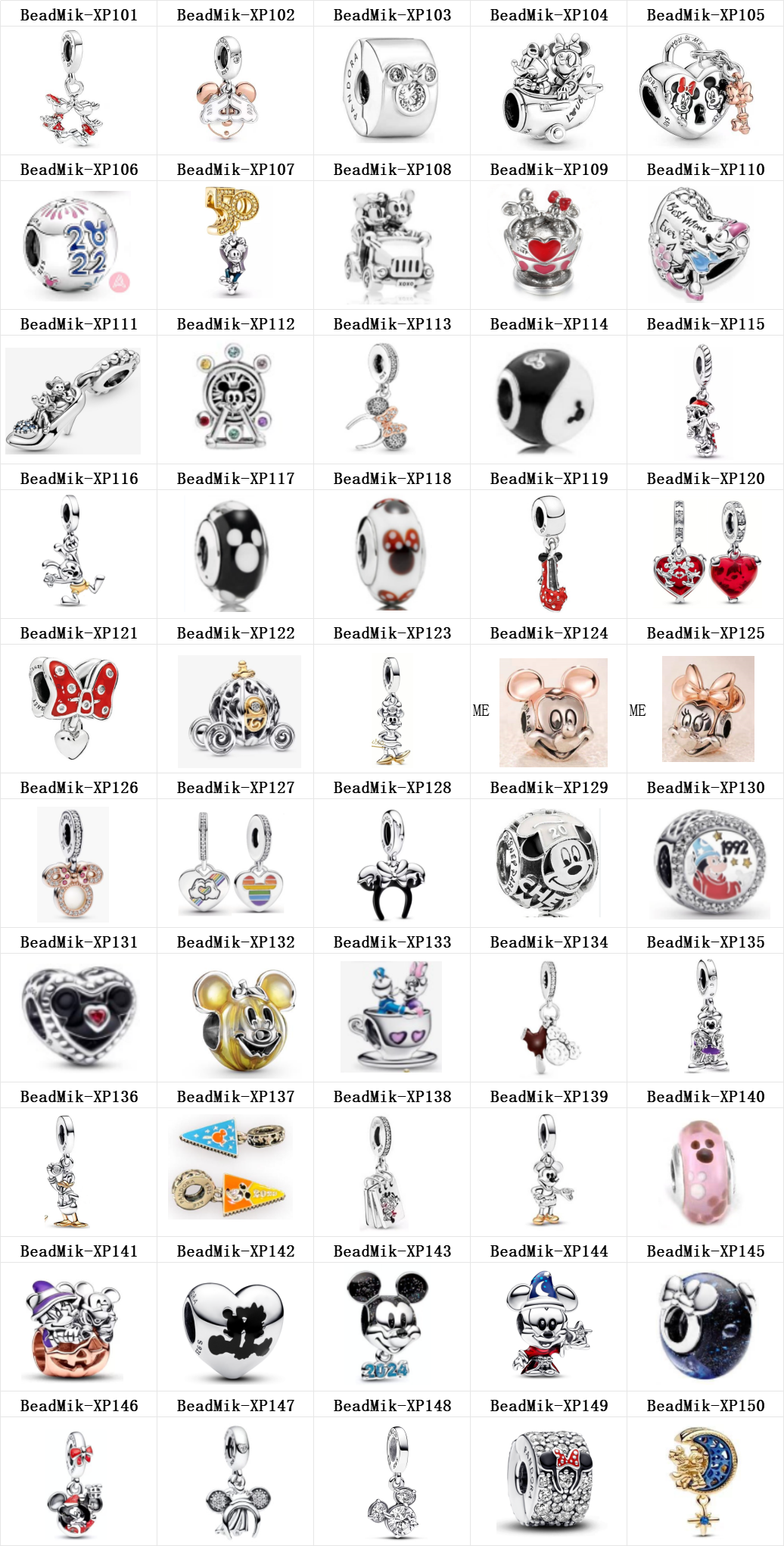 Trend DS 101-150 New Design Mik Min Mouse Copper Alloy Silver Plated Pendant Bead For Fine Jewelry Making Charm For Women Girl Gift