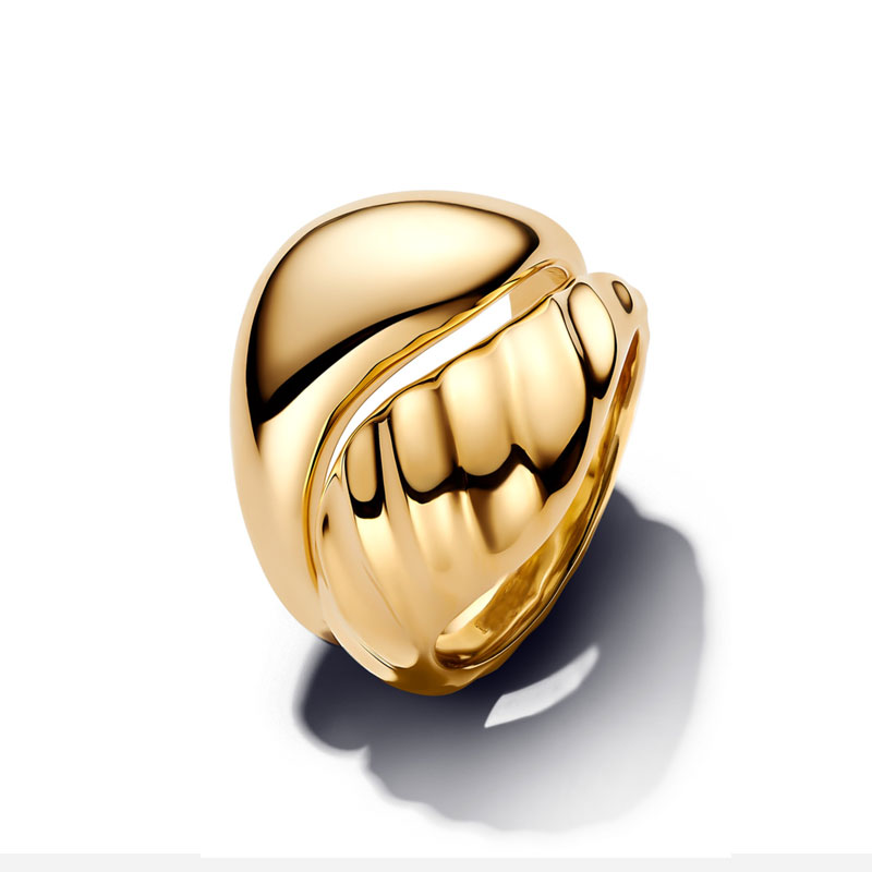 New Ring Golden color High-Quality 925 Stering Silver For Women Retro vogue Charm Jewelry love Gift Party Banquet