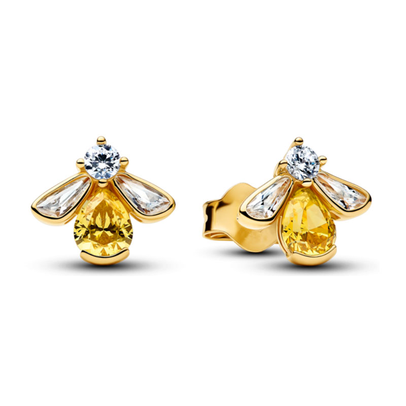 New Zircon Bow Beautiful Bees High Quality 925 Silver Earrings New Earring Accessories Gift Valentine's Day Gift