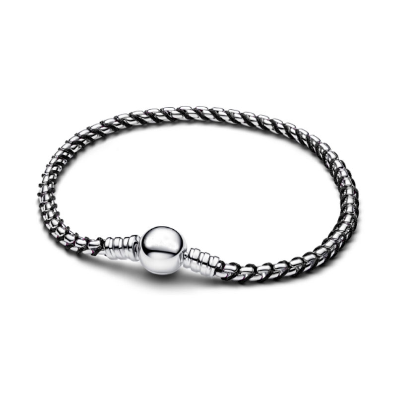 White Copper Alloy Silver Plated Snake Bracelet Chain Supports Customized Engraving Women Charms Beads  Jewelry Making