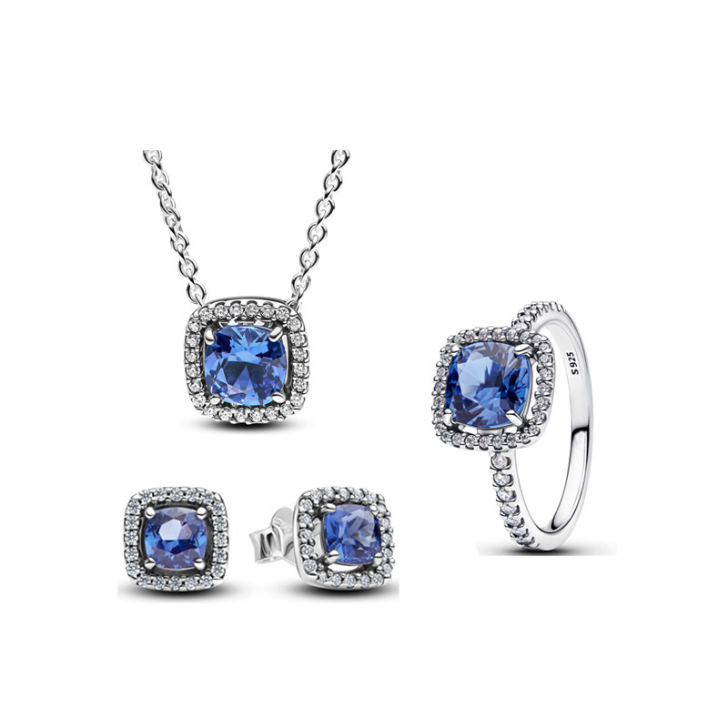 New 925 Silver Women's Jewelry Set Zircon Bow Geometry For Valentine's Day Gift Party Banquet Fashionable Charm Jewelry Making