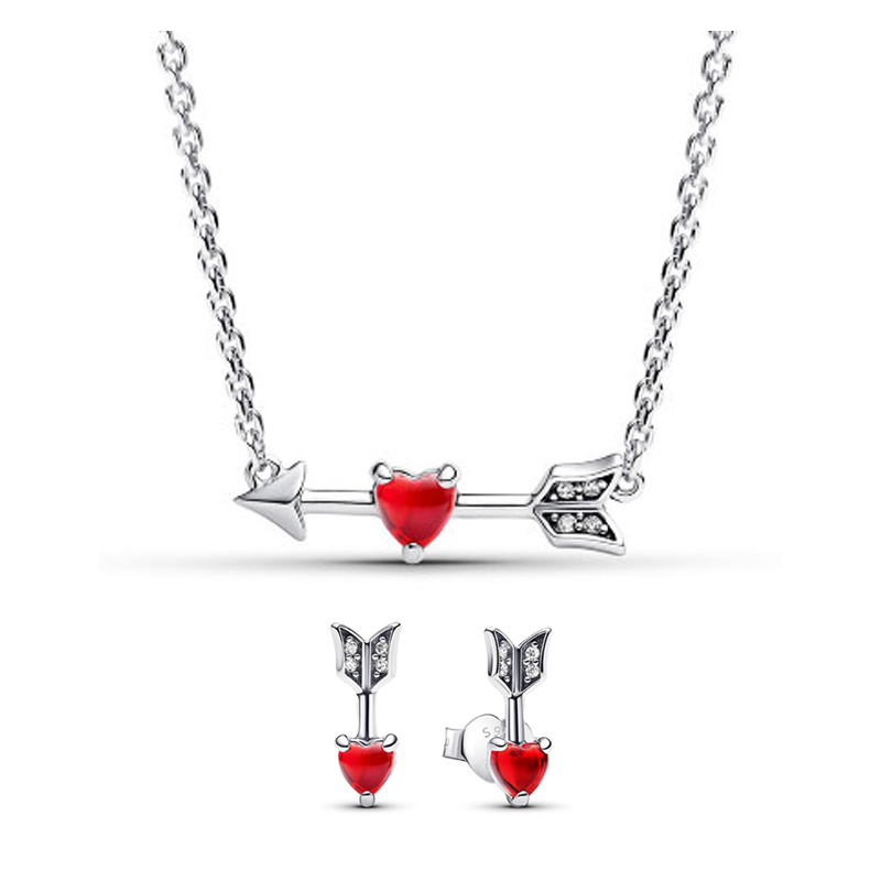 New 925 Silver Women's Jewelry Set Valentine's Day Gift Love Cupid For  Party Banquet Fashionable Charm Jewelry Making